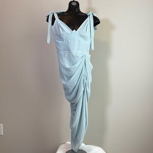 PrettyLittleThing Sky Blue Asymmetrical Dress